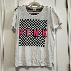 PINK vs checkered tee